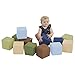 ECR4Kids SoftZone Patchwork Toddler Block Playset, Gentle Foam Blocks for Safe Active Play and Building, Built to Last, Certified and Safe, 12-Piece Set, Earthtone
