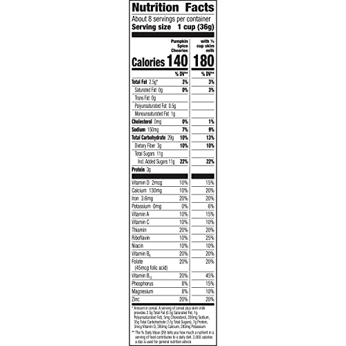 PUMPKIN SPICE CHEERIOS, GLUTEN FREE BREAKFAST CEREAL, 10.8 OZ