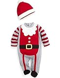 ZOEREA 2PCS Toddler Infant Newborn Baby Boys Romper Long Sleeve Christmas+Hat