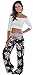 Sexymee Women's Comfy Stretch Floral Print Drawstring Long Wide Leg Lounge Pants