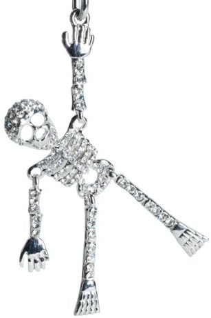 Lilly Rocket Rhinestone Jointed Skeleton Keychain with Swarovski Crystals