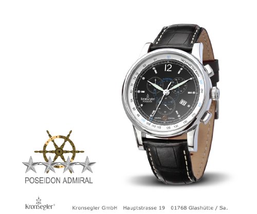 Kronsegler Admiral Diamond Chronograph steel - black