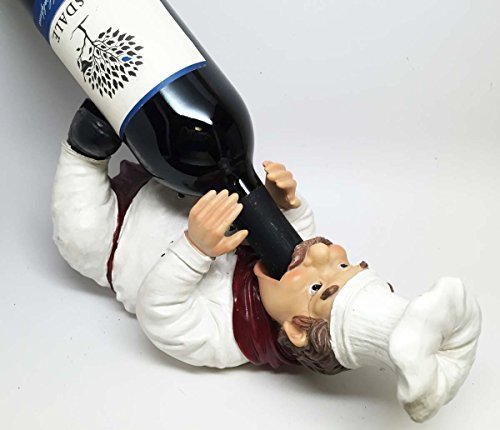 CHEF CHARDONNAY DRUNKEN FRENCH BISTRO KITCHEN WINE BOTTLE HOLDER FIGURINE by ATL