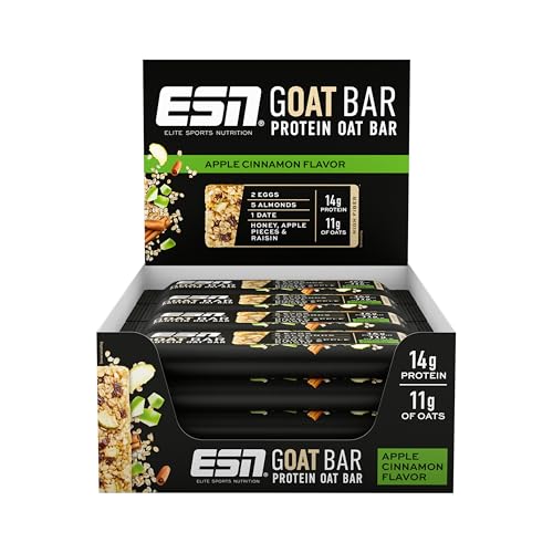 Barre ESN GOAT, barre protéinée à l'avoine, 12 x 55 g, Apple Cinnamon