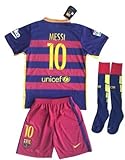 Barcelona Messi #10 Soccer Jersey Set & Socks Kids/Youths 11-13 Years Old