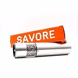 Savore Automatic Electric Salt or Pepper Grinder Mill,Quality Stainless Steel, Battery Powered with LED Light At Bottom Upgrade From Your Regular OXO Shaker