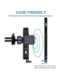Soporte inalámbrico para cargador de coche, CLEEBOURG infrarrojos de inducción, soporte de carga de coche inalámbrico rápido, soporte de carga de ventilación para iPhone XR XS Max X 8 8+ Samsung todos los teléfonos habilitados Qi