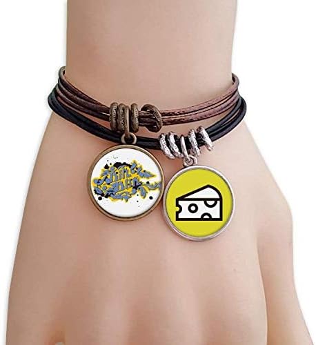 DIYthinker Hip-Hop Rock and Roll Bin Box Pattern Bracelet Rope Sandwich Ornaments Wristband