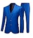 AK Beauty Men's 3 Piece Two Buttons Royal Blue Suit (Jacket+Pants+Vest) Wedding Suits for Men (XL)