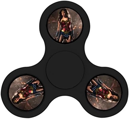 Cool Wonder Woman Hand Spinner(Black) EDC Fidget Toy With Highly Speed Finger Tri-Spinner Relief Toys for Focus, ADHD, Anxiety, Spend Time, Kids &amp; Adults