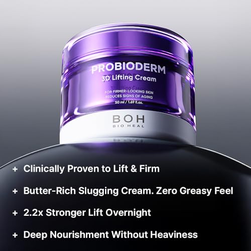 BIOHEAL BOH Probioderm 3D Lifting Cream 1.7 fl oz - Cardi B's Advanced Korean Facial Night Cream with 17-Peptide Complex & Probioderm for Face and Neck, Butter-Rich Texture for Perfect Slugging