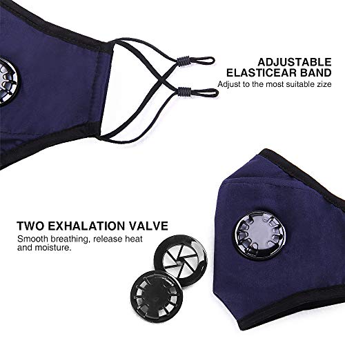 ANALAN Dust Masks Reusable Washable Face Mask Air Masks For Dust Smoke Pollen With N99 Filters (Old blue,14pcs Filter)