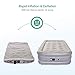 Sable Mattress, Inflatable Air Bed with Internal Pump Eco-Friendly PVC and Top Flocking with Storage Bag, Height 19