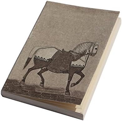 Handmade Notebook Diary Persian Horse , Eco-Friendly, Acid-Free Handmade Paper, Flat Open, Soft Cover, A6 size, 125 GSM, 140 Ruled Lined Pages (Set Of 2)
