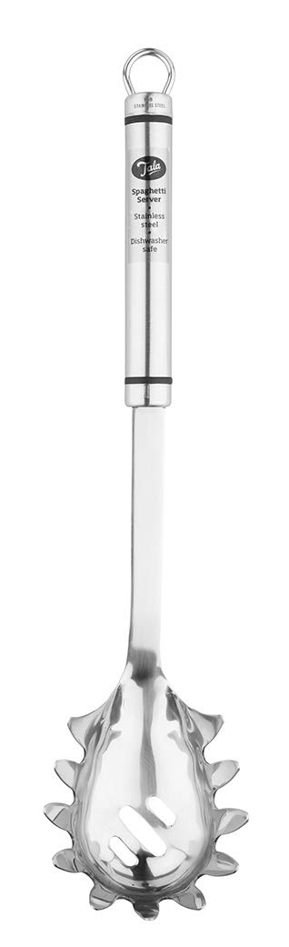 Tala Stainless Steel Spaghetti Pasta Server, an Essential Spoon for Serving on Pasta or Noodles, with draining Holes