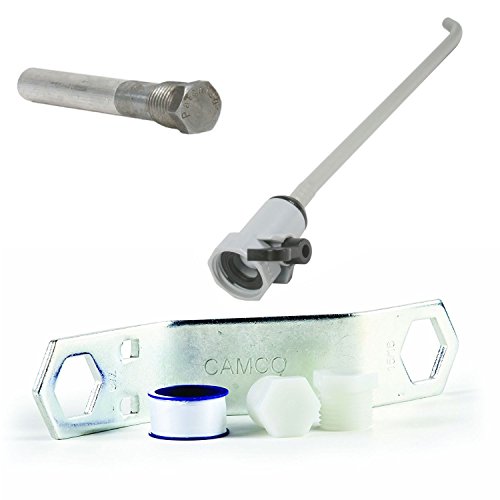 Click Here to See More Images Camco 11553 Magnesium Anode Rod, 11633 Water Heater Drain Plug and Wrench Kit, and 11691 Water Heater Tank Rinser Kit for Atwood RV Water Heater Maintenance