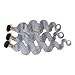 Zara Hair Platinum Grey Ombre Hair 3 Bundles Two Tone 1B/Grey Human Hair Extensions Silver Gray Dark Roots Body Wave Brazilian Human Hair Weaves (18 20 22 Inch)