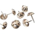 decotacks® Silver Finish Upholstery Nails, Furniture Tacks Thumb Tacks, Push Pin 7/16in - 100 Pcs/Box [Nickel/Silver Finish] DX0511