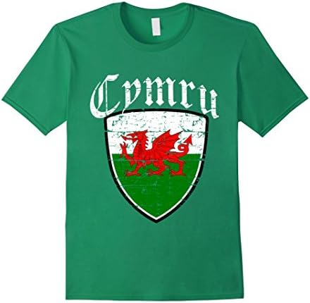 Mens Welsh Flag tshirt Large Kelly Green