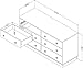 South Shore Logik 6-Drawer Double Dresser, Pure White And Pink, Pure White/Pink, Model: