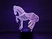 3D Horse Night Light, YiFocus Optical Illusion Night Lamp 7 Colors Changing,Touch Button Amazing Creative Designed LED Table Desk Lamps (Color-Changing Horse)