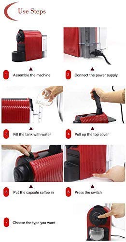 YAeele Kaffeemaschine, Italienisch Kapsel Kaffeemaschine, Haushaltsbüro Automatische kleine Kapsel Kaffeemaschine… – Bild 7