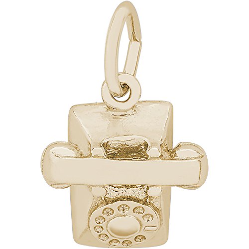 Rembrandt Charms Two-Tone Sterling Silver Phone Charm (10.5 x 11.5 mm)