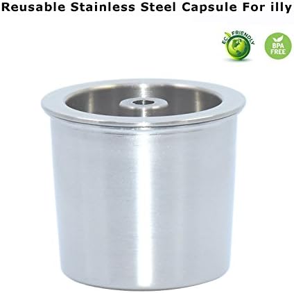 OKCafe Reusable Stainless Steel Coffee Capsules Compatible With all Illy Machines Ys Milk X7.5 Y1.1TOUCH X9TOUCH Environment Friendly Refillable Pods Using for 15 Years