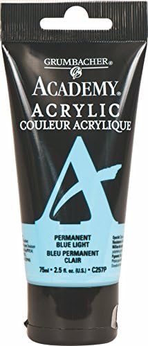 GRUMBACHER Academy Acrylic Paint, 75ml/2.5 Ounce Plastic Tube, Permanent Blue Light (C257P)