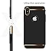 VANMASS iPhone X Case, 3-in-1 Durable Phone Case Thick Hard Plastic iPhone 10 Case with Anti-Scratch, Anti-Fingerprint and Detachable Frame for Apple iPhone X-Black