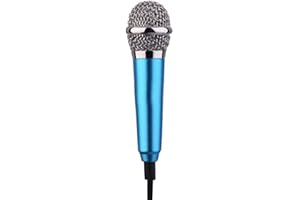 Mini Microphone Stereo Studio Ktv Karaoke Portable Instrument Microphone for Mobile Phone Laptop Notebook Blue,Mini Microphon