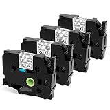 Replace TZE Black on Clear Standard Laminated Tape 18mm 0.7 Inch, TZE-141 TZ-141 Compatible with Brother Ptouch PTD400 PTD600 PTD1880 PT1890W Label Maker,4 Pack