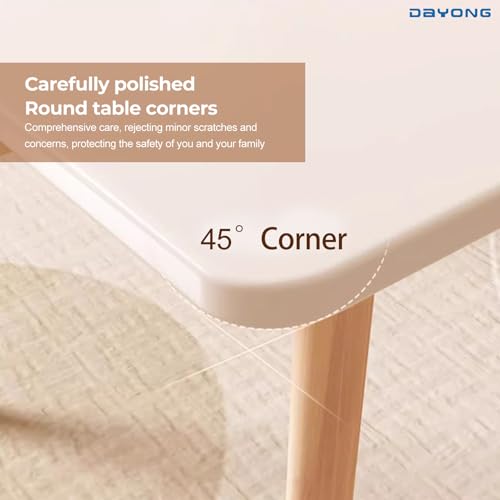 DAYONG Wood Dining Table,Kitchen Dinner Table with Soild Wooden Legs, Modern Rectangle Table for Home Study Office Restaurant Party(White, 120 * 60 * 75CM)