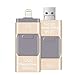 iPhone USB Flash Drive, Lightning Memory Stick Flash Drive Adapter, iOS Flash USB Drive For iPhone/iPad,Android & PC(32G Gold)