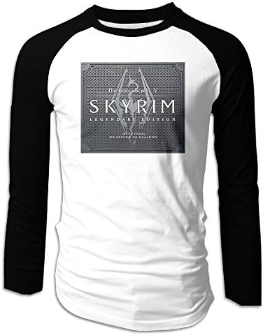 Long Sleeve Plain Raglan Baseball Jersey Tee Shirt Skyrim Ultimate Edition Men