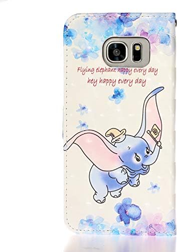 手帳型ケース レザーケース 横置きスタンド機能付き マグネット式 3d Galaxy Edge Galaxy ケース ダンボ柄 Edge 可愛い 可愛い Scv33対応ケース Edge Docomo ダンボ柄 カード収納 ギャラクシーs7 S7 S7 S7 Sc 02h Au エッジカバー Samsung ストラップ付き Galaxy カバー