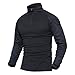 MAGCOMSEN Black T Shirt Men Summer Long Sleeve T-Shirt Leisure Soft Thermal Lightweight Tee Shirts Black