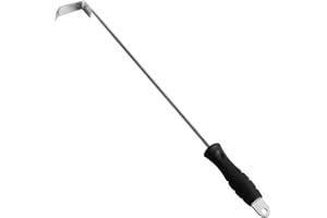 OLIGAI BBQ Ash Tool for Big Green Egg Stainless Steel Ash Tool Poker for Kamado Joe Charcoal Smoker Wood Burning Stove Ash Rake,Ash Tool for Other Charcoal Grills Corner Cleaner Accessories 17.5"