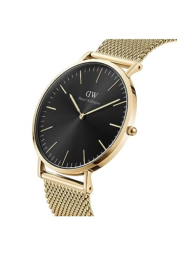 Daniel Wellington Classic 40mm Watch for Men, Evergold Black, Bracelet Type