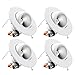TORCHSTAR 6 Inch 12W Adjustable LED Recessed Downlight, Eyeball Retrofit Recessed Lighting, ETL, Energy Star Listed Dimmable Recessed Ceiling Light, 4000K Cool White, Pack of 4