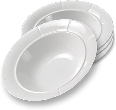 Carmona Rome Deep Collection 4-piece Serving Bowl Porcelain &amp; White New Bone China Set of 4, 7.5 Oz Serving Round Soup Bowls