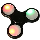 Hot Sale! AMA(TM) LED Light Fidget Hands Spinner Fingertip Bearing Toy EDC Focus ADHD Autism Decompression Gyro (Black)