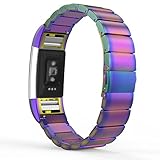 Fitbit Charge 2 Band, MoKo Universal Stainless Steel Watch Band Strap Bracelet + Connector for 2016 Fitbit Charge 2 Heart Rate + Fitness Wristband, Smart Watch NOT Included, Colorful