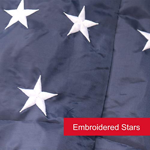 Huouo 40 Inch American US Flag Windsock - Embroidered Stars & Stripes USA Patriotic Decorations - 3.3 Feet United States Wind Socks Includes Hanging Clip