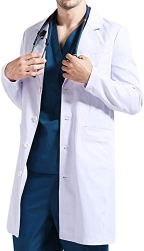 Unisex Lab Coat Laboratory Coat Scientist Hospital Medical Surgeon Technician Students Doctors Jacket Uniform Adult Fancy Dress Outfit Clothes