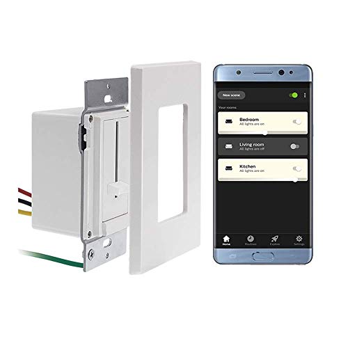 Quotra Wireless Smart Dimmer Zigbee Light Switch Dimmable For LED,CFL,Compatible with Alexa,Google Home,HUB REQUIRED:Hue,Echo Plus,Lightfy.Works with Philips Hue App-Better than most Wifi,Zwave Switch