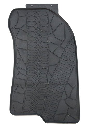 TMB Motorsports Black Rubber All Weather Floor Mats for 2007-2016 Jeep Compass - Thumbnail 2