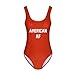 PINJIA Women's Letter Print Backless One Piece Monokini Bikini(MX05)
