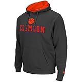 Clemson Tigers Mens Charcoal Zone 2 Embroidered Hoodie
