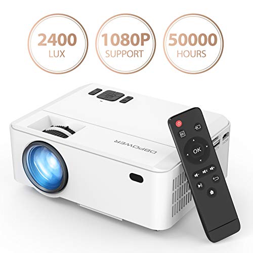 Projector, Upgraded DBPOWER Mini Video Projector, Multimedia Home Theater Video Projector Supporting 1080p, HDMI, USB, VGA, AV for Home Cinema, TVs, Laptops, Games, Smartphones